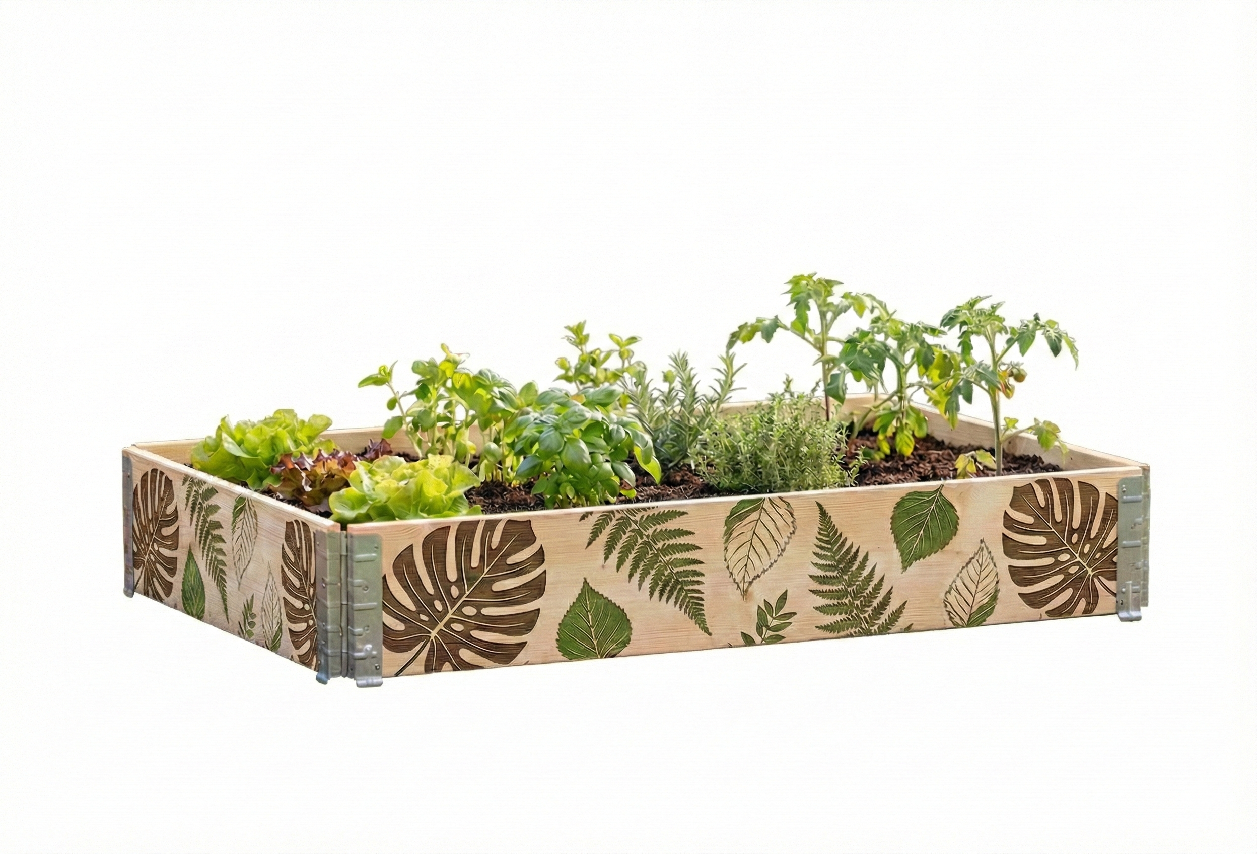 Nadstawka Ogrodowa z nadrukiem 1200x800, wzór liście